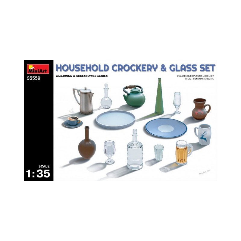 Household crockery & glass set MiniArt 35559