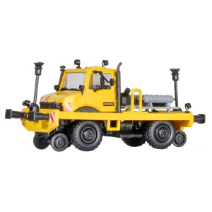 Unimog drogowo - torowy z wagonem i ładunkiem KIBRI 16062