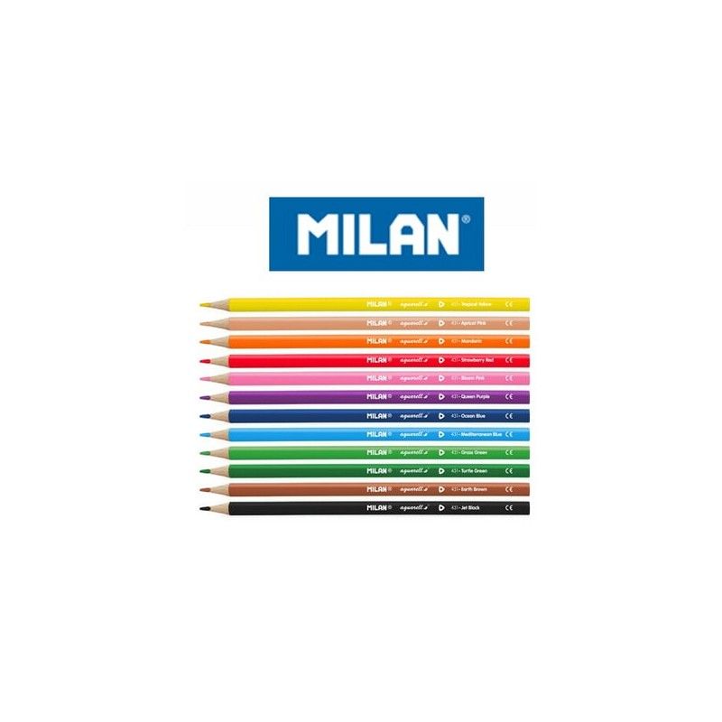 Kredki akwarelowe trójkątne 12 kolorów Milan 0742312
