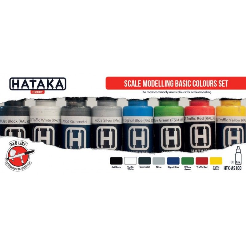 Hataka Hobby HTK-AS100 Scale modelling basic colours set