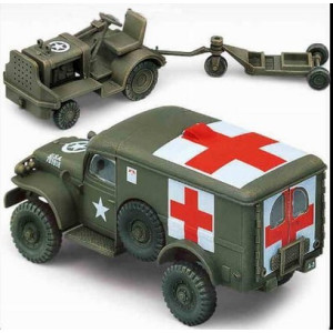U.S. ambulance, towing tractor, Academy, 13403
