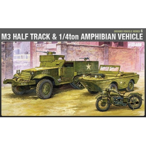 M3 Half track, 1/4 ton amphibian, Academy, 13408