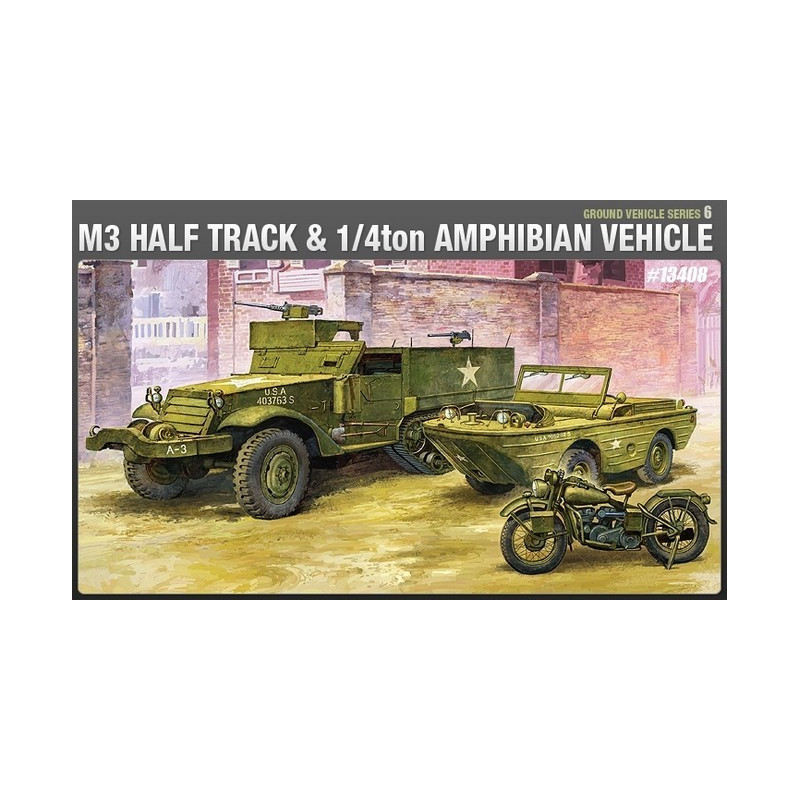M3 Half track, 1/4 ton amphibian, Academy, 13408