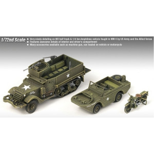 M3 Half track, 1/4 ton amphibian, Academy, 13408