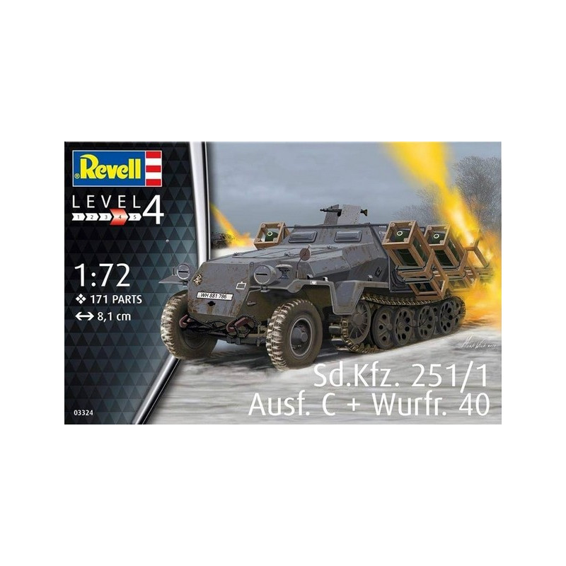 Transporter opancerzony, Sd.KFZ. 251/1 Aufs. C, Wurfrahmen 40, Revell 03267
