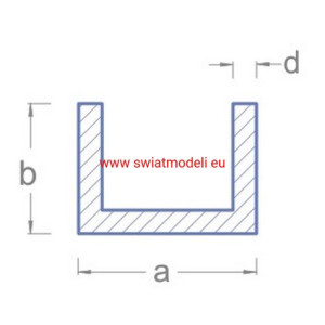 Mosiądz profil C 3,00 x 1,00 x 250 Mosiądz - artykuły mosiężne - 2