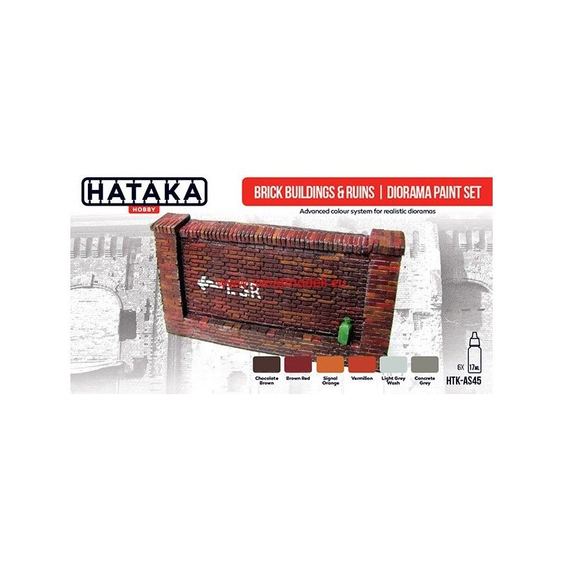 Hataka Hobby HTK-AS45 Brick buildings & ruins / diorama paint set