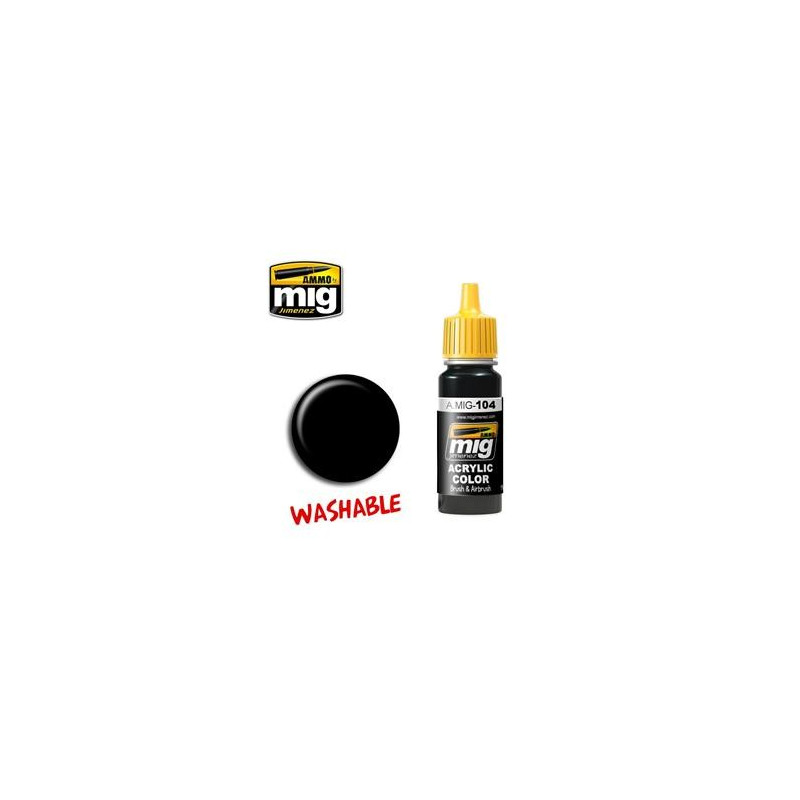 AMIG 104 WASHABLE BLACK AMMO of Mig