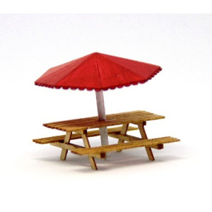 Ława z blatem drewniana z parasolem KoTeBi KTB087403