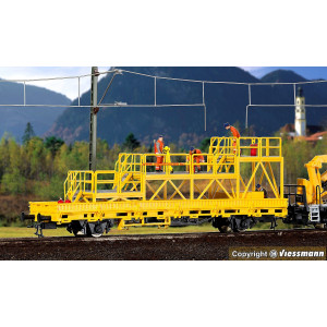 Wagon platforma z podestem do montażu sieci trakcyjnej Kibri 26262