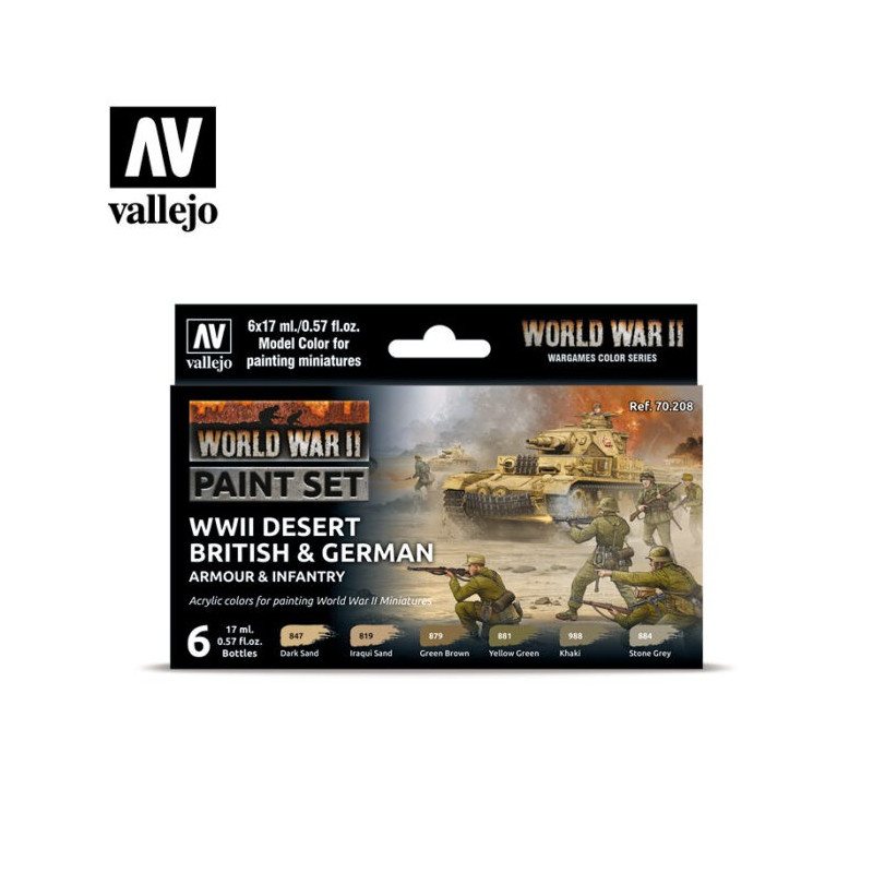Vallejo 70208 WWII Desert British & German Armour & Infantry