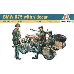 Niemiecki motocykl BMW R75 z koszem Italeri 0315