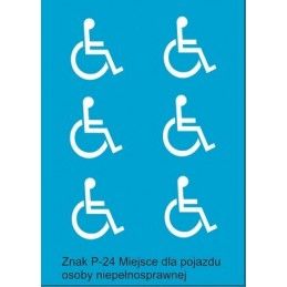 Znak P-24 Miejsce dla pojazdu osoby niepełnosprawnej kalkomania KoTeBi KTB087910